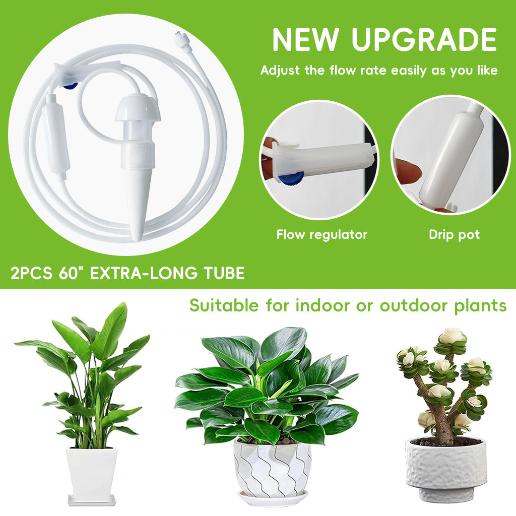 HASTHIP 2Pcs Self-Watering Device for Plant Pots Ceramics Penetration-way Watering Device with 1.5m Long Pipe Adjustable and Reuseable Self Watering Devices for Flower Pots, Planters HASTHIP 2Pcs Self-Watering Device for Plant Pots Ceramics Penetration-way Watering Device with 1.5m Long Pipe Adjustable and Reuseable Self Watering Devices for Flower Pots, Planters
